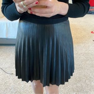 J.crew micro pleated faux leather miniskirt